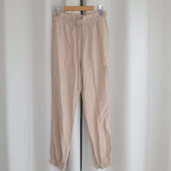 Bella Dahl Drawstring Pocket Joggers High Waist Beige Sz S - Picture 2 of 8